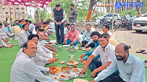Member of BJP and Member of Parliament present at Daba Party at Hanuman Hill. Subhash Bhamre.
