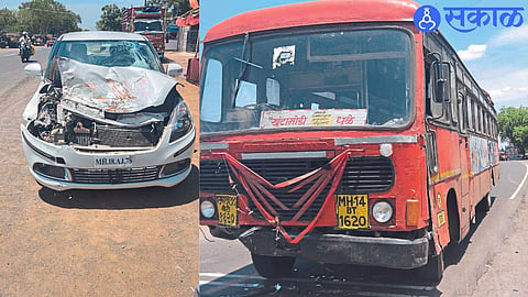 Chimthane: ST and Swift Dzire car accident caused damage to both vehicles.