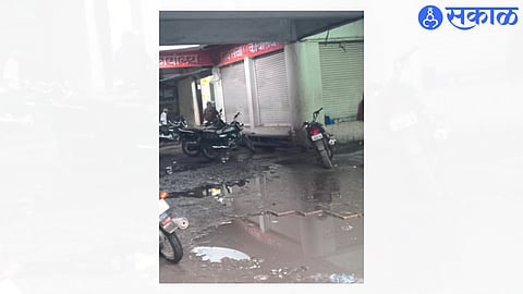 Water tanks in front of Shiv Sena office in Golani complex on the ground floor of the municipal seventeen storied administrative building.
