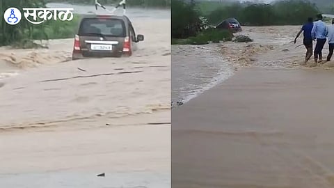 Due to continuous rain  rivers and streams were flooded raver jalgaon news