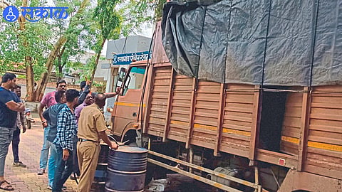 The truck seized by the police
