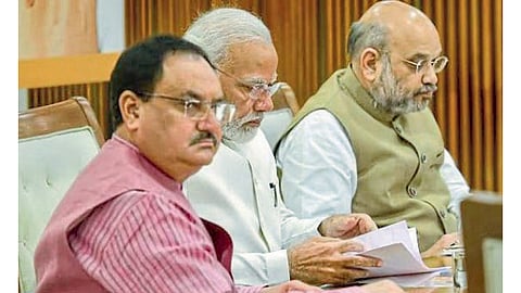 JP Nadda, Narendra Modi and Amit Shaha