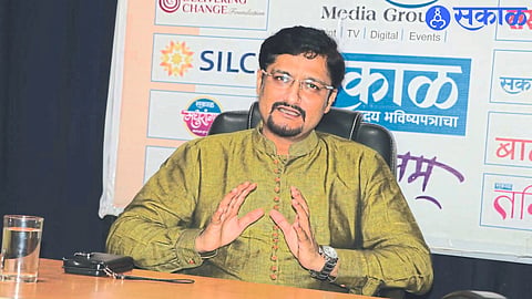 flute player Pandit Vivek Sonar while interacting at the 'Coffee with Sakal' event held on Monday at Sakal's Industrial Estate office.
