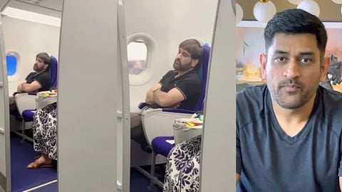 MS Dhoni Sleeping In Flight Viral Video  