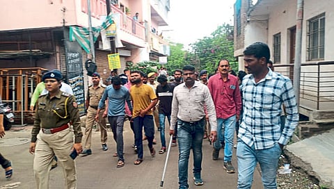 sambhajinagar city police gang rally Pundliknagar area reduce crime youth 