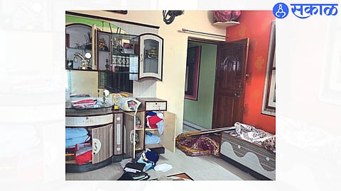 Materials stolen by thieves in Ishwar Vanjari's house and thrown away.
