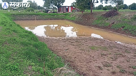 A dry embankment due to lack of sufficient rainfall.
