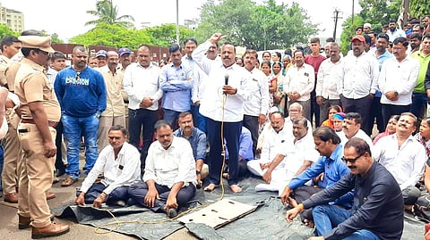 yewalewadi protest drainage line work 