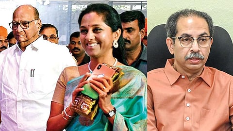 Sharad Pawar, Supriya Sule and Uddhav Thckeray 