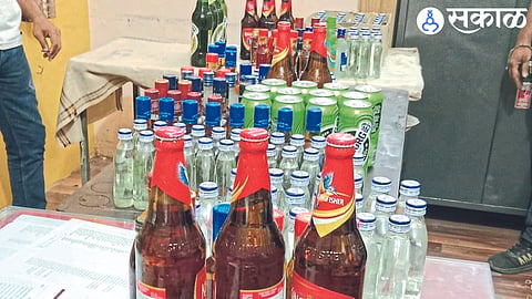 Liquor seized by police.
