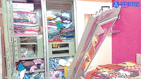 Cupboard broken by thieves.