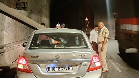 Pune Satara Highway  Khambataki tunnel twice  three days iron angle hit train police investigation traffic police