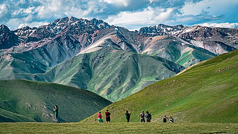 Soviet Union One of Switzerland of Central Asia Kyrgyzstan bike-ride or off roading travel 