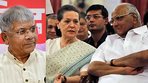 Prakash Ambedkar, Sonia Gandhi and Sharad Pawar 