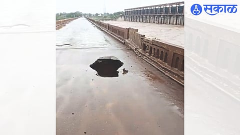 The bridge over Tapi collapsed on the side of the barrage on Sunday afternoon.