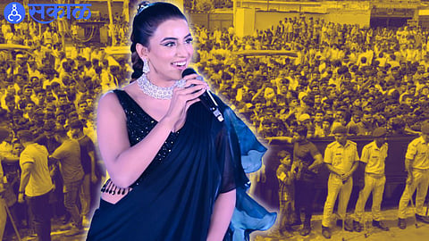 Jaunpur Ganpati Utsav Dance Controversy Akshara Singh Program In Jaunpur Crowd Created Ruckus
