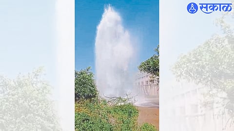  Air valve burst near the pump house on the Tapi water supply scheme causing a high water spray.