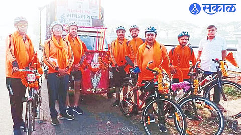 Cyclists on their way to Yeola Kutch Gujarat.
