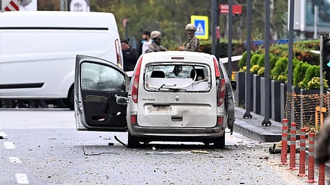 Blast Gunfire Near Turkey Parliament building government says its a terrorist attack  