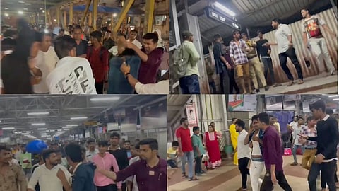 Kalyan Skywalk MNS workers beat up misbehaving migrant hawkers workers mumbai marathi news