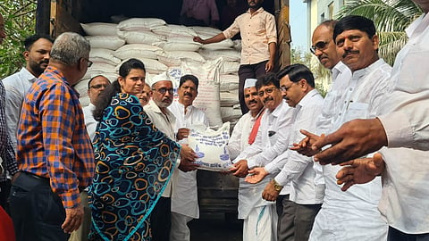 on occasion of diwali festival distribution of sugar at home to farmers of Paschim Haveli sant tukaram sugar factory