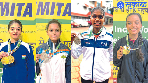 akanksha vyavahare,  Veenatai Aher, divya sonawane, Pooja Vaishnav