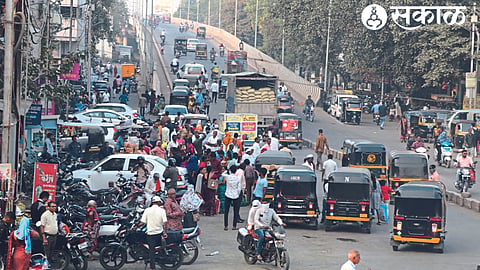 Traffic congestion at Tower Chowk.