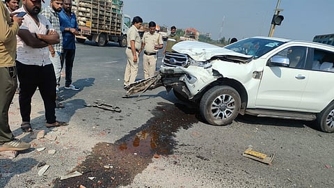MP Ashok nete vehicle Accident