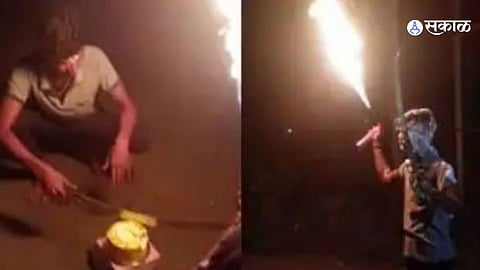 gadchiroli crime news youth arrested for cutting cake with sword video went viral on social media 
