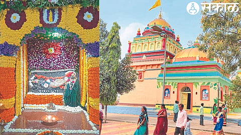 Temple of Sri Kanhayalal Maharaj.
Idol with decorations in Shri Kanhayalal Maharaj Temple.

