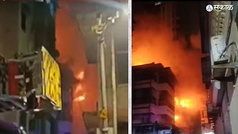 Mumbai Fire News : गिरगाव चौपाटी येथील गोमती भवन इमारतीला आग 