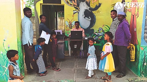 Aadhaar card extraction camp started by Zilla Parishad primary school teachers at their own expense