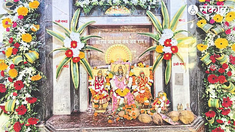 Attractive Aaras of various flowers made in Shri Ram Temple on Tuesday.