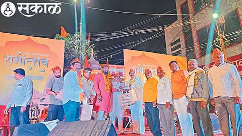 Officials honoring the Karsevaks who participated in the protest in Ayodhya. In the second photograph, a mesmerized Ram devotee during the evening of Ram Bhajan.
