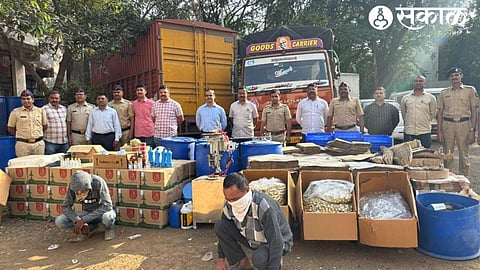 The fake country liquor factory in Belgaon Kurhe was destroyed and the seized goods and two suspects. A team of State Excise Department including