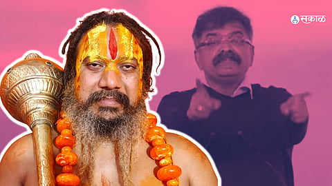 Paramhansa Acharya Maharaj and Jitendra Awhad 