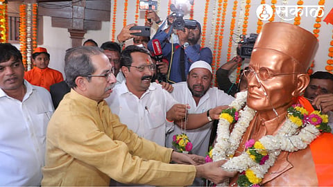 Swatantra Veer Vs. Savarkar Memorial Vs. Former Chief Minister and Shiv Sena chief Uddhav Thackeray etc. during the puja of Savarkar's partial statue