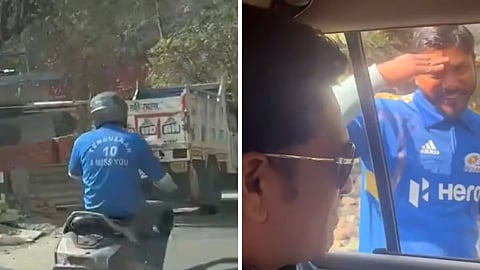 sachin tendulkar surprises fan wearing miss you tendulkar 10 mi jersey on road watch video  