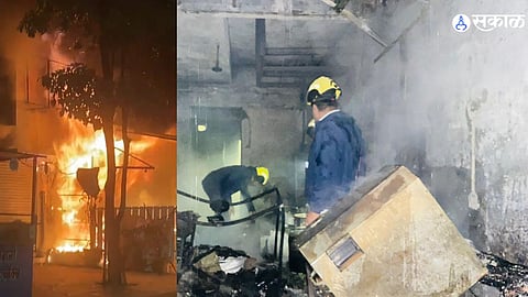 hotel damaged in fire accident sainagar society satavwadi fire brigade hospital 
