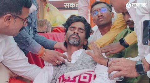 maratha community at antarwali sarati manoj jarange protest health update