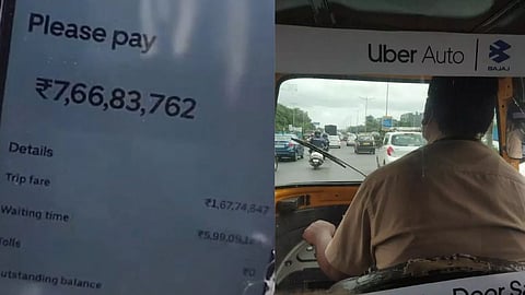 man receives rs 7.66 crore bill for  booking uber ride worth rs 62 video goes viral marathi news  