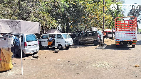 Unauthorized parking outside Regional Transport Office
