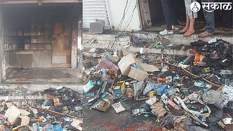 Mobile shop damage due to fire