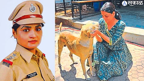 Meera Adamane with pat dog