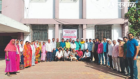 Gram Panchayat employees who participated in the strike
