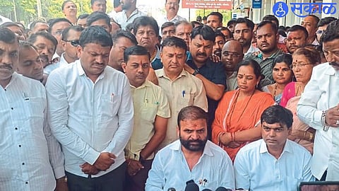 Speaking at a press conference, former Shiv Sena Thackeray faction chief Vijay Karanjkar. Former MLA Yogesh Gholap etc.