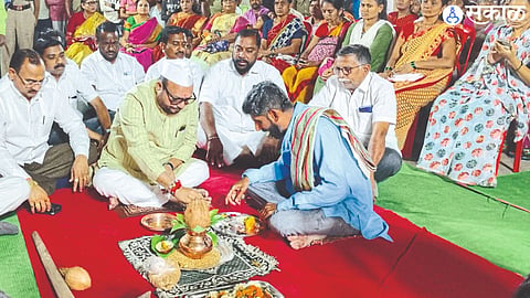 Guardian Minister Gulabrao Patil while inaugurating various development works