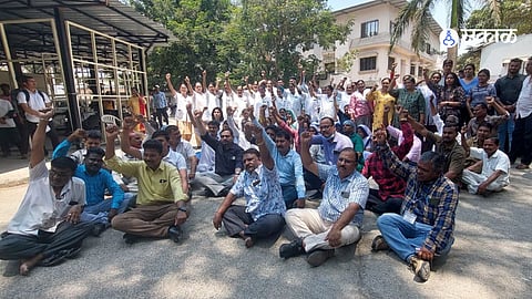 Hospital workers protest after Patients relatives  assaulting doctor hospital Staff In Thane marathi news rak94