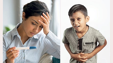 Back pain trouble child Abdominal pain