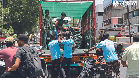 Sunday towing of two wheelers.